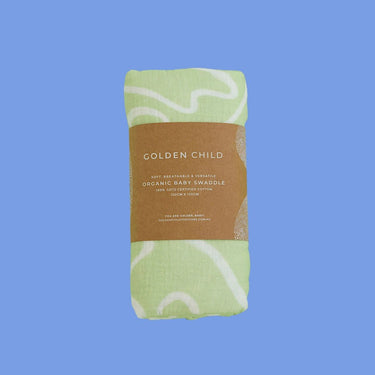 The Laze Organic Cotton Baby Swaddle - Lime - Golden Child