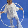The Laze patterned children's flared pants - electric blue - Golden Child