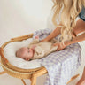 Violet Checked Organic Cotton Baby Swaddle - Golden Child